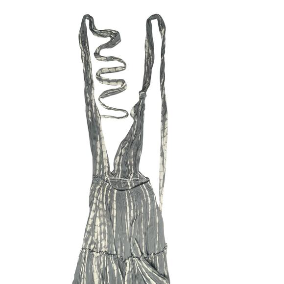 Y2k Boho Tie-Dye Mini Dress Deep V Adjustable Wrap Straps Size Small - Picture 7 of 8